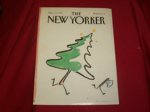 1988 DECEMBER 19 NEW YORKER MAGAZINE FRONT COVER ONLY - GREAT ART FOR FRAMING
