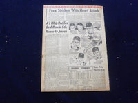 1958 JUNE 21 BOSTON RECORD AMERICAN NEWSPAPER- JIMMY FOXX HEART ATTACK - NP 6265