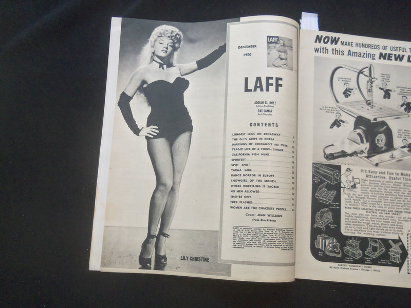 1950 DECEMBER LAFF MAGAZINE - JEAN WILLIAMS COVER - VARGA GIRL INSIDE - J 7789