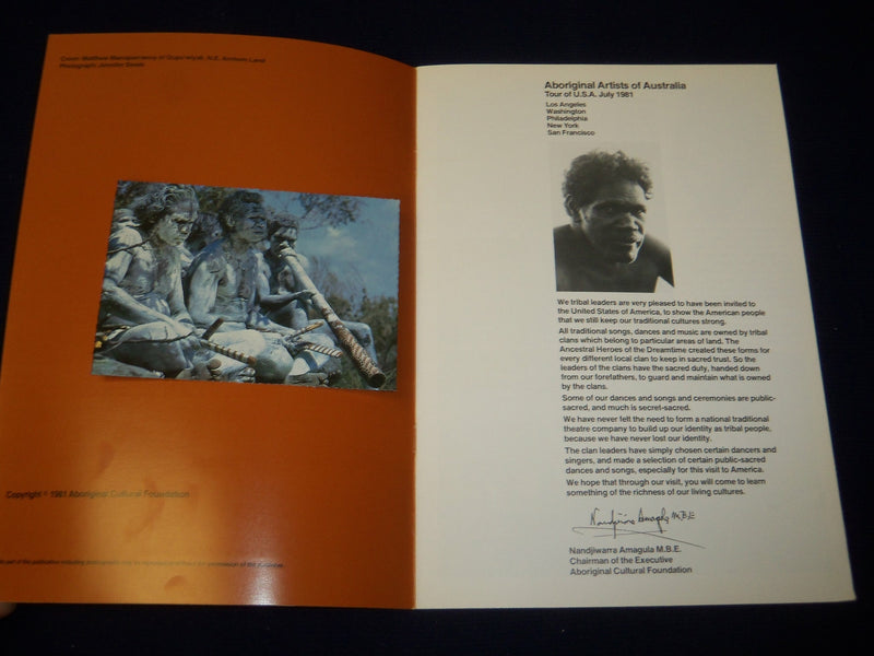 1981 ABORIGINAL ARTISTS OF AUSTRALIA PROGRAM - GREAT PHOTOS - J 5100