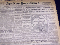 1943 APRIL 6 NEW YORK TIMES - U. S. FLIERS POUND NAPLES & ANTWERP - NT 2141