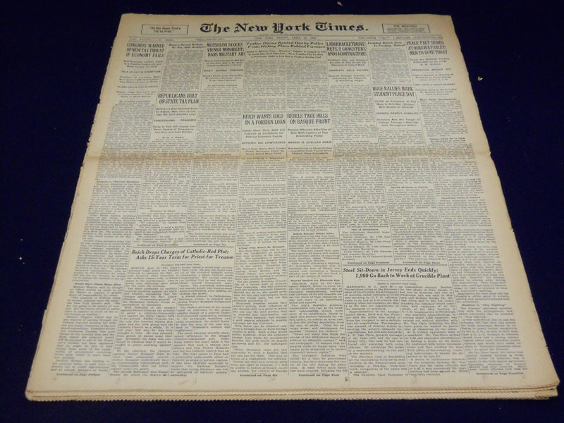 1937 APRIL 23 NEW YORK TIMES - REBELS IN BASQUE FRONT - NT 3397