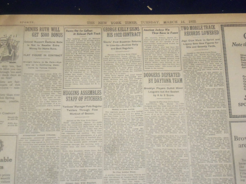 1922 MARCH 14 NEW YORK TIMES - WASHINGTON NETTLE BY ALLIES ON RHINE - NT 8315