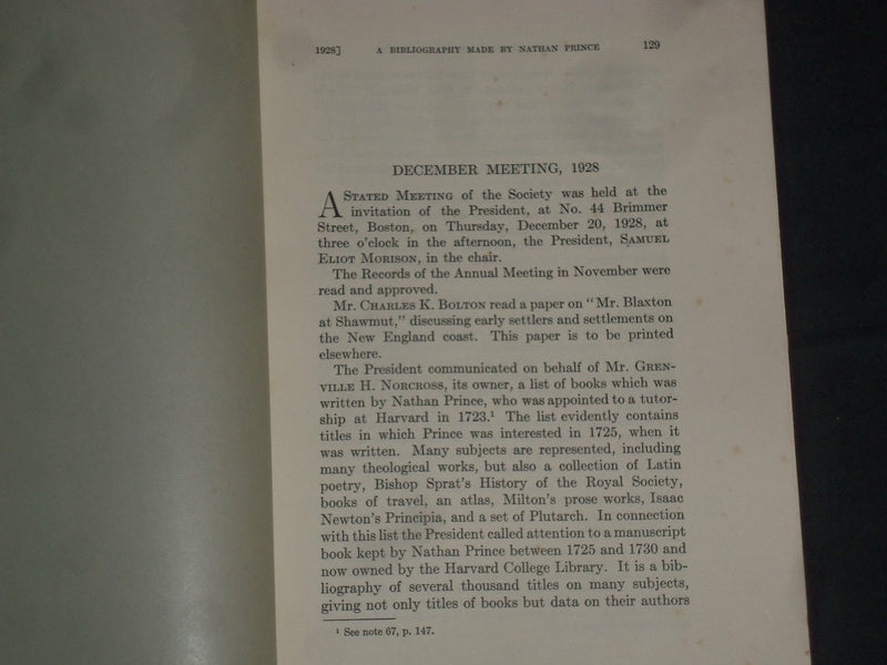 1928 DEC-1929 APRIL COLONIAL SOCIETY OF MASSACHUSETTS TRANSACTIONS - J 4386