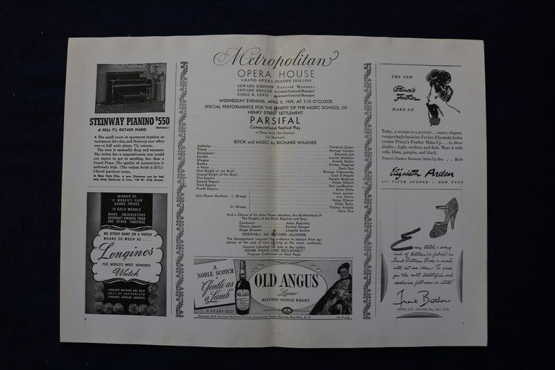 1939-1942 METROPOLITAN OPERA HOUSE PROGRAMS - LOT OF 5 - K 1700
