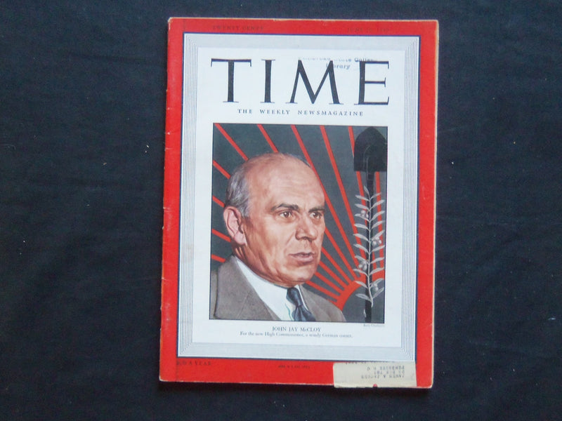 1949 JUNE 20 TIME MAGAZINE - JOHN JAY MCCLOY - T 1179