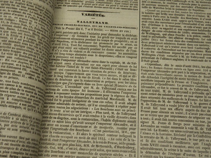 1839 JANUARY-JUNE LA PRESSE FRENCH NEWSPAPER BOUND VOLUME - SCIENCE - KD 1279H