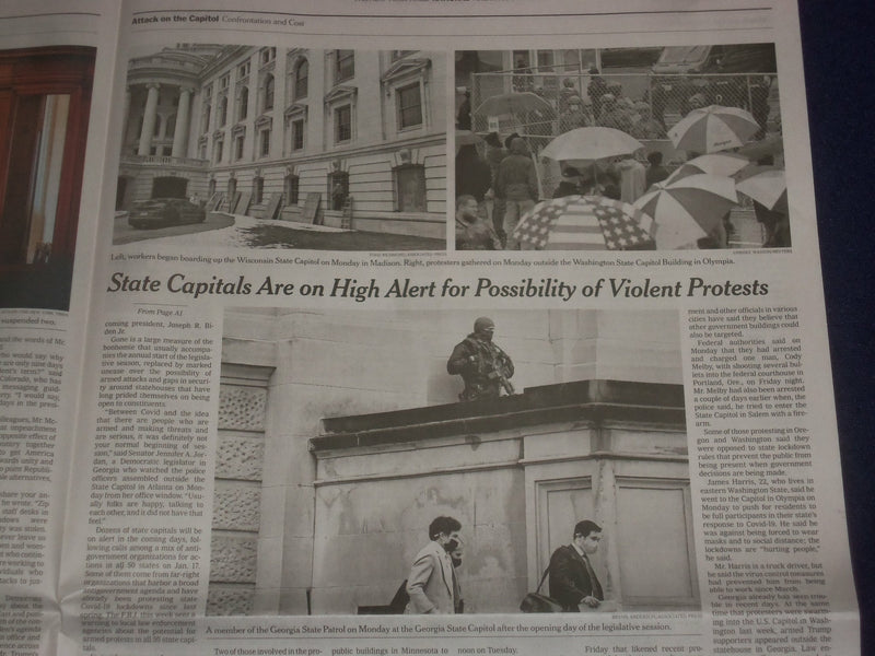 2021 JAN 12 NEW YORK TIMES- HOUSE SETS A VOTE TO IMPEACH TRUMP UNLESS PENCE ACTS