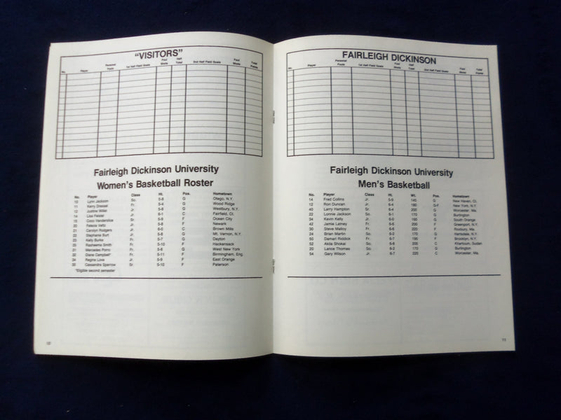 1983-86 FAIRLEIGH DICKINSON MEN'S & WOMEN'S BSKT YEARBOOOKS -LOT OF 11-O 2890D