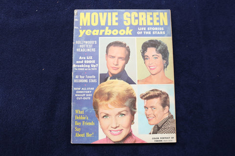 1960 MOVIE SCREEN YEARBOOK MAGAZINE - BRANDO-REYNOLDS-TAYLOR COVER - E 12866