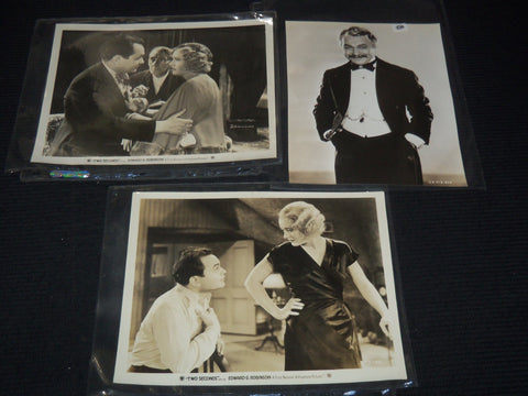 EDWARD G. ROBINSON PUBLICITY PHOTOS - LOT OF 3 PHOTOS - 9 1/2