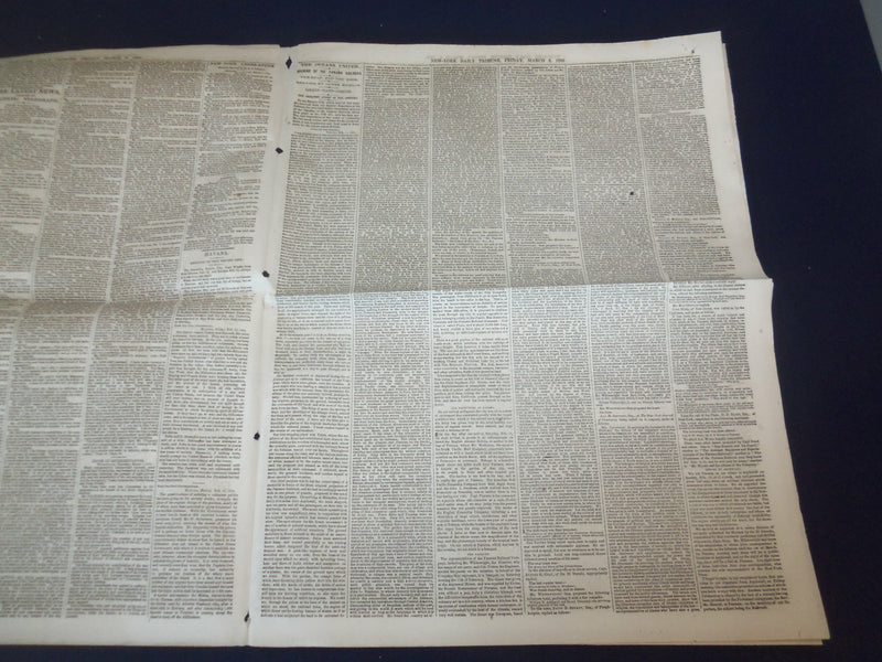 1855 MARCH 2 NEW YORK TRIBUNE NEWSPAPER - PANAMA RAILROAD OPENED - NP 5040