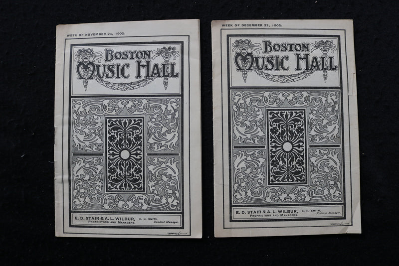 1901-1902 BOSTON MUSIC HALL THEATRE PROGRAMS - LOT OF 6 - K 1964