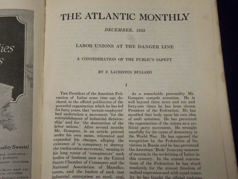 1923 DECEMBER THE ATLANTIC MONTHLY MAGAZINE - MAXFIELD PARRISH AD - ST 5496