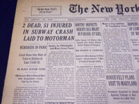 1938 AUG 23 NEW YORK TIMES - 2 DEAD, 51 INJURED IN SUBWAY CRASH MOTORMAN- NT 705