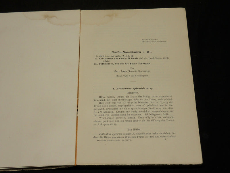 1909-1912 ARCHIV FUR PROTISTENKUNDE GERMAN VOLUME LOT OF 32 - GERMAN - WR 335C