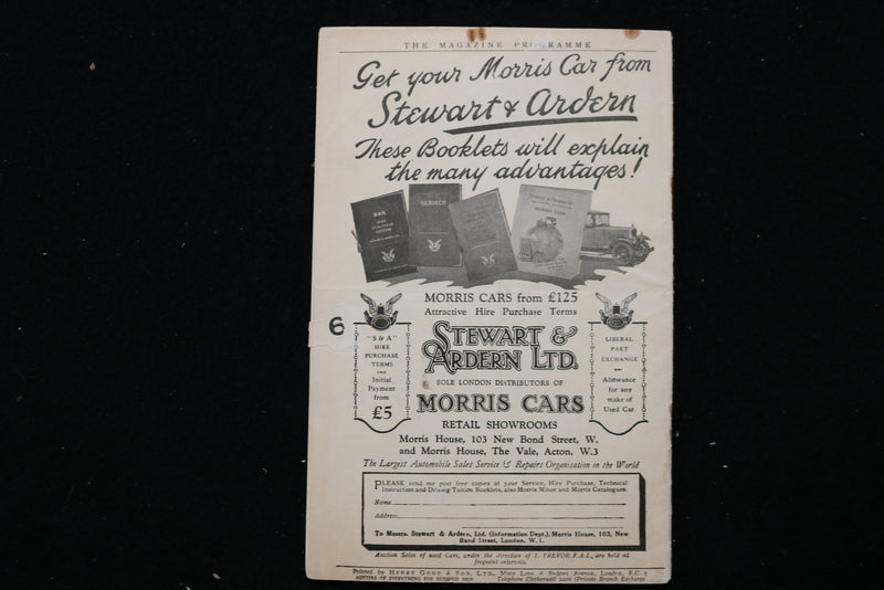 1929 WAKE UP AND DREAM! MAGAZINE PROGRAM - LONDON PAVILION - K 2453