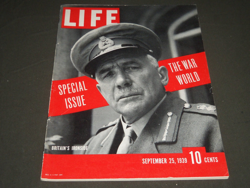 1939 SEPTEMBER 25 LIFE MAGAZINE - BRITAIN'S GENERAL EDMUND IRONSIDE - L 149