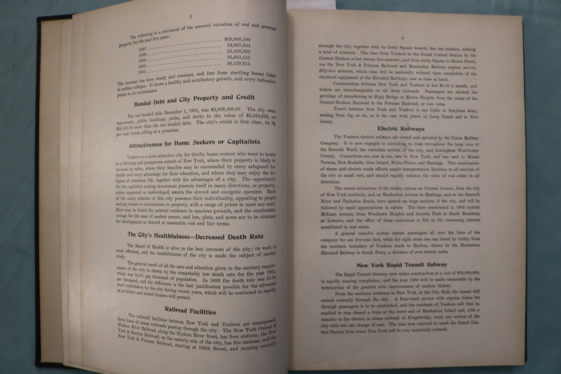1902 YONKERS ILLUSTRATED HARDCOVER BOOK - KD 9677