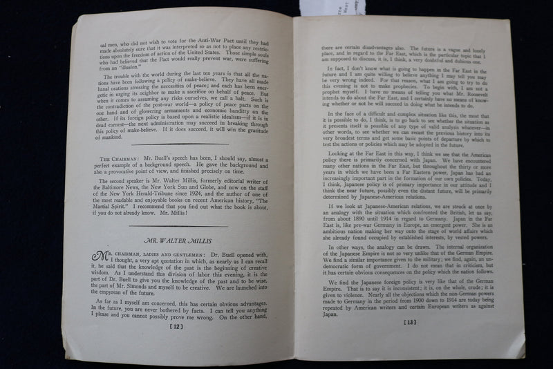 1933 FOREIGN PROBLEMS CONFRONTING THE NEW ADMINISTRATION SOFTCOVER BOOK - K 1567