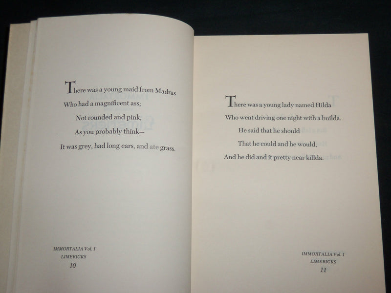 1970 IMMORTALIA VOLUME ONE - LIMERICKS SOFTCOVER BOOK BY HAROLD HART - KD 7007
