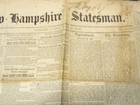 1848 JUNE 2 NEW HAMPSHIRE STATESMAN NEWSPAPER - HANS C. ANDERSEN - NP 3297F