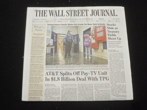 2021 FEBRUARY 26 THE WALL STREET JOURNAL - AT&T SPLITS OFF PAY-TV UNIT, $1.8 BIL