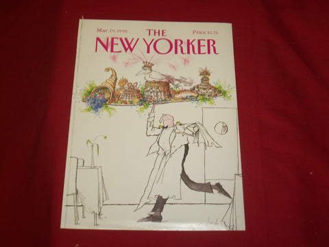 1990 MARCH 19 NEW YORKER MAGAZINE FRONT COVER ONLY - GREAT ART FOR FRAMING