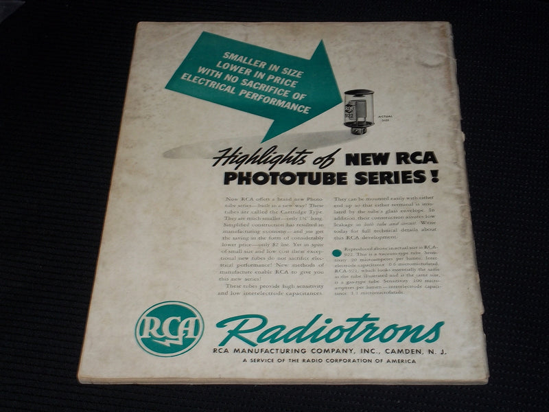 1937 SEPTEMBER ELECTRONICS MAGAZINE - BROADWAY SPECTACLE FRONT COVER - E 6261