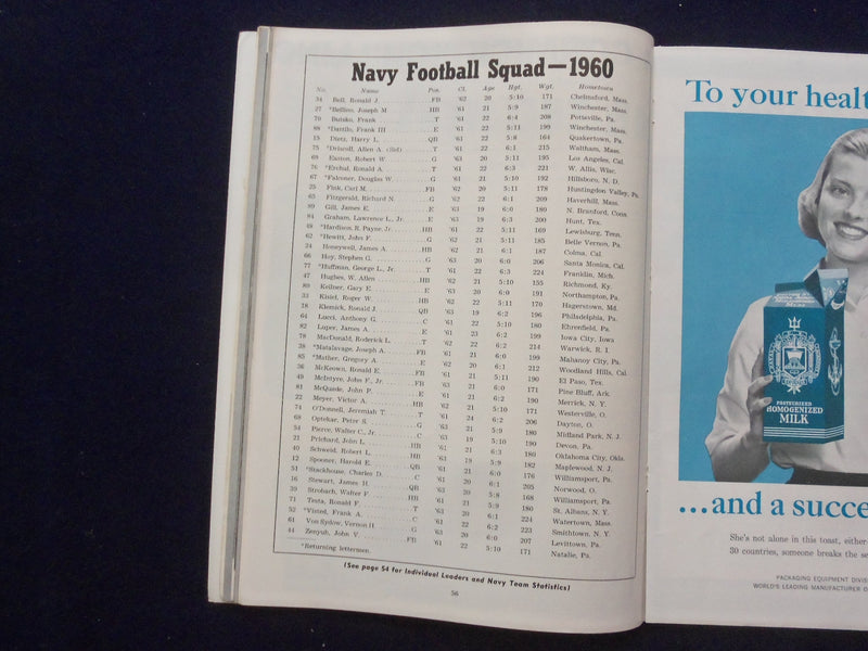 1960 OCTOBER 15 NAVY-AIR FORCE FOOTBALL PROGRAM - BALTIMORE STADIUM - K 141