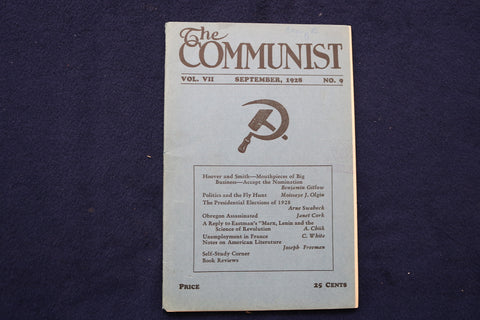 1928 SEPTEMBER THE COMMUNIST MONTHLY PERIODICAL - K 471