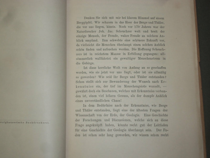 1881 DIE GEBIRGE - VORTRAG VON PROF. ALBERT HEIM - GERMAN TEXT - J 4895