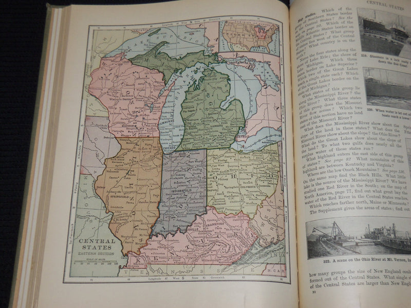 1920 NEW GEOGRAPHY BOOK ONE BY ALEXIS EVERETT FRYE - NICE PRINTS - KD 2951G
