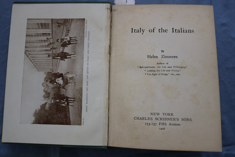 1908 ITALY OF THE ITALIANS HARDCOVER BOOK BY HELEN ZIMMERN- KD 9487