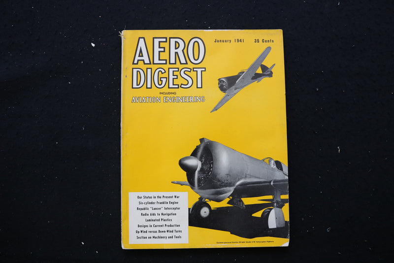 1941 JANUARY AERO DIGEST MAGAZINE - CURTISS-WRIGHT MODEL 21B FIGHTER - E 10717