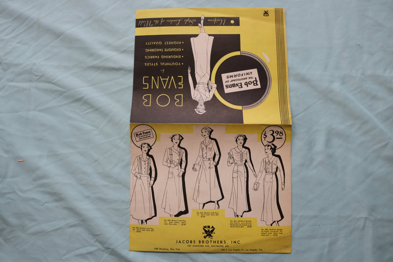 1940'S BOB EVANS UNIFORMS BROCHURE - K 2507