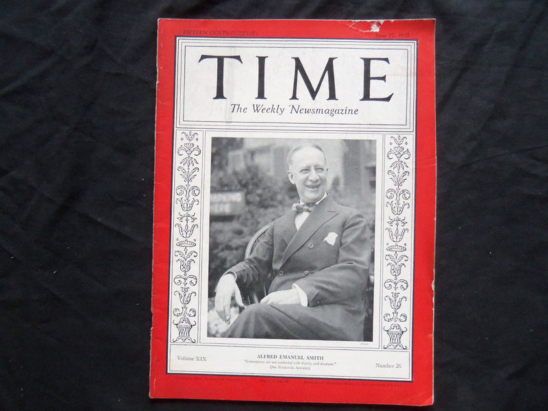 1932 JUNE 27 TIME MAGAZINE - ALFRED EMANUEL SMITH - T 327