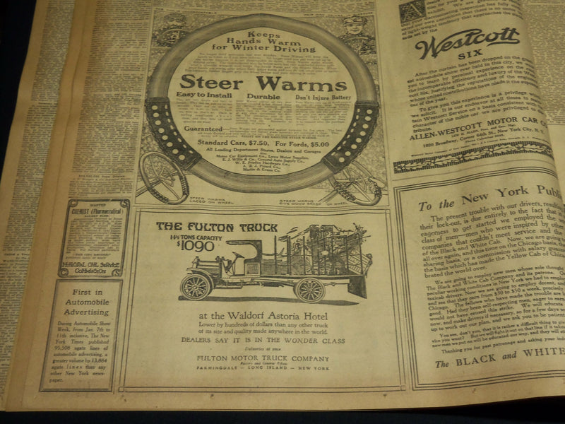 1917 JANUARY 12 NEW YORK TIMES NEWSPAPER - ALLIES TERMS OF PEACE - NT 8742