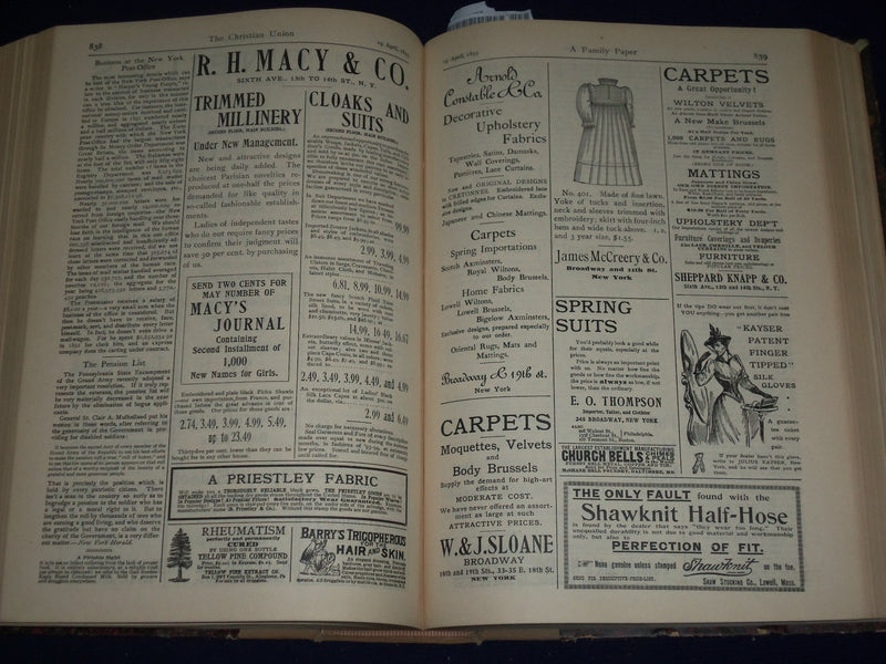 1893 JAN 7 - JUNE 24 THE CHRISTIAN UNION BOUND VOLUME - ILLUSTRATIONS - KD 2382