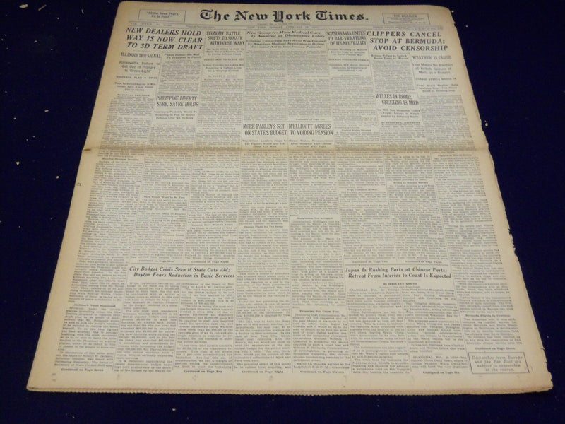 1940 FEBRUARY 26 NEW YORK TIMES - NEW DEALERS 3D TERM CLEAR - NT 2941