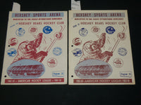 1962-1964 HERSHEY BEARS HOCKEY PROGRAM - LOT OF 2 - NHL PLAYERS - J 5950