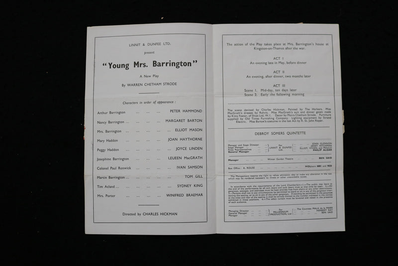 1940'S LONDON THEATRE PROGRAMS - LOT OF 3 - K 2823