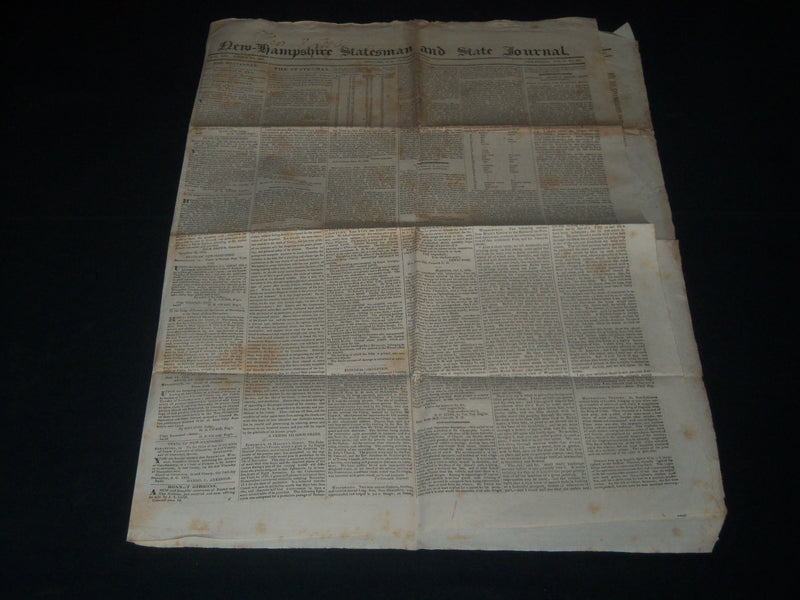 1835 OCT 10 NEW HAMPSHIRE STATESMAN - ADAMS - WEBSTER - SMALL POX - NP 614B