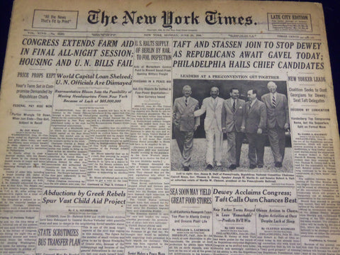 1948 JUNE 21 NEW YORK TIMES - TAFT AND STASSEN TO STOP DEWEY - NT 3779