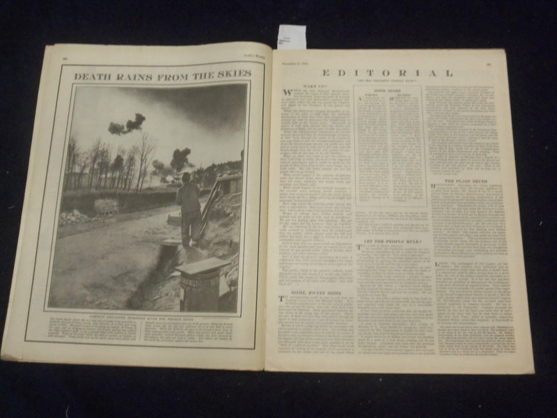 1916 NOVEMBER 2 LESLIE'S WEEKLY MAGAZINE - CAMPAIGN'S FINISH - ST 6123