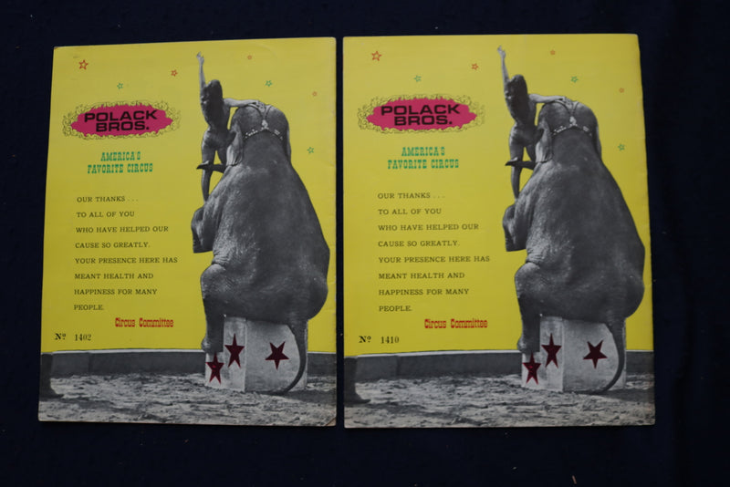 1958-1973 POLLACK BROS. CIRCUS PROGRAMS - LOT OF 17 - O 3639