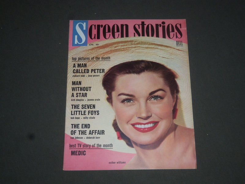 1955 APRIL SCREEN STORIES MAGAZINE - ESTHER WILLIAMS COVER - SP 7524