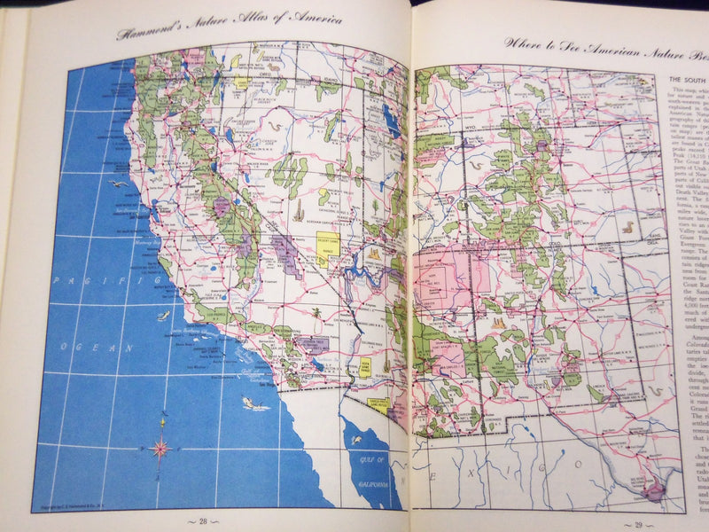 1952 HAMMOND'S NATURE ATLAS OF AMERICA BY E. L. JORDAN W/ 320 PAINTINGS - KD 105