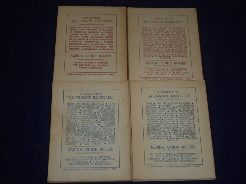 1950 ALPINA GUIDE BOOKS LOT OF 4 - VERSAILLES - LOIRE - RHEIMS - KD 2646