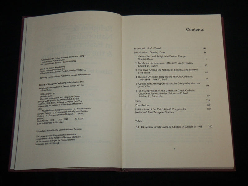 1987 RELIGION AND NATIONALISM IN EASTERN EUROPE & SOVIET BOOK BY DUNN - KD 6918